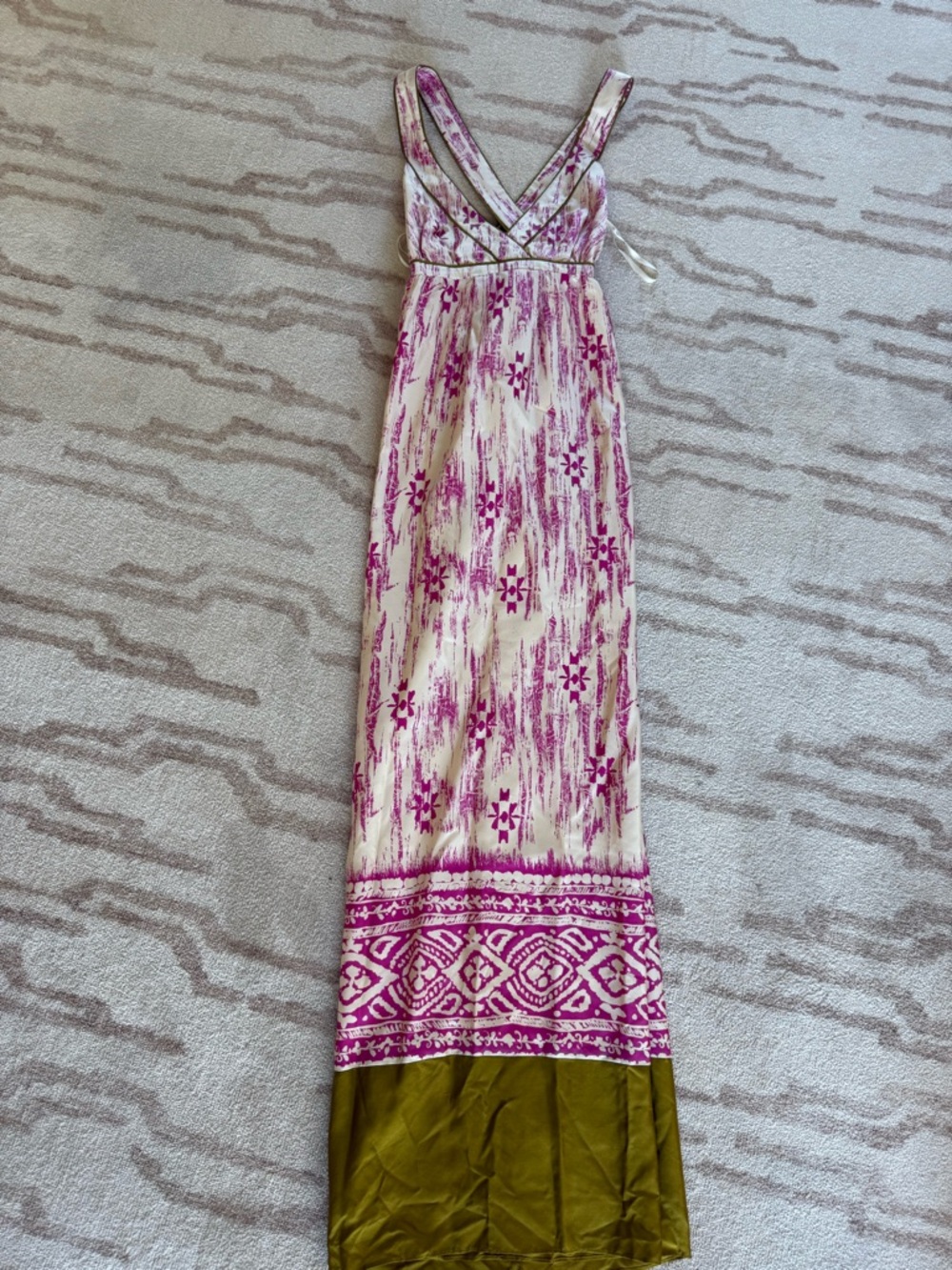 LOFT 100% Silk Maxi Dress with Ikat print